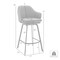 Armen Living Brigden Gray Faux Leather and Black Metal Swivel 26" Counter Stool LCBRBABLGR26 - alternate 10